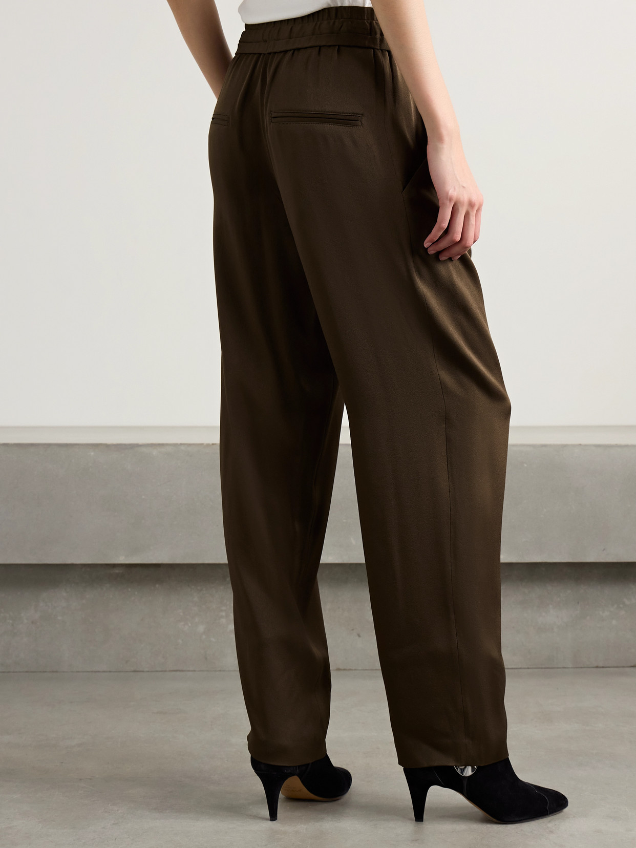 ISABEL MARANT KENDRY SATIN-CREPE STRAIGHT-LEG PANTS