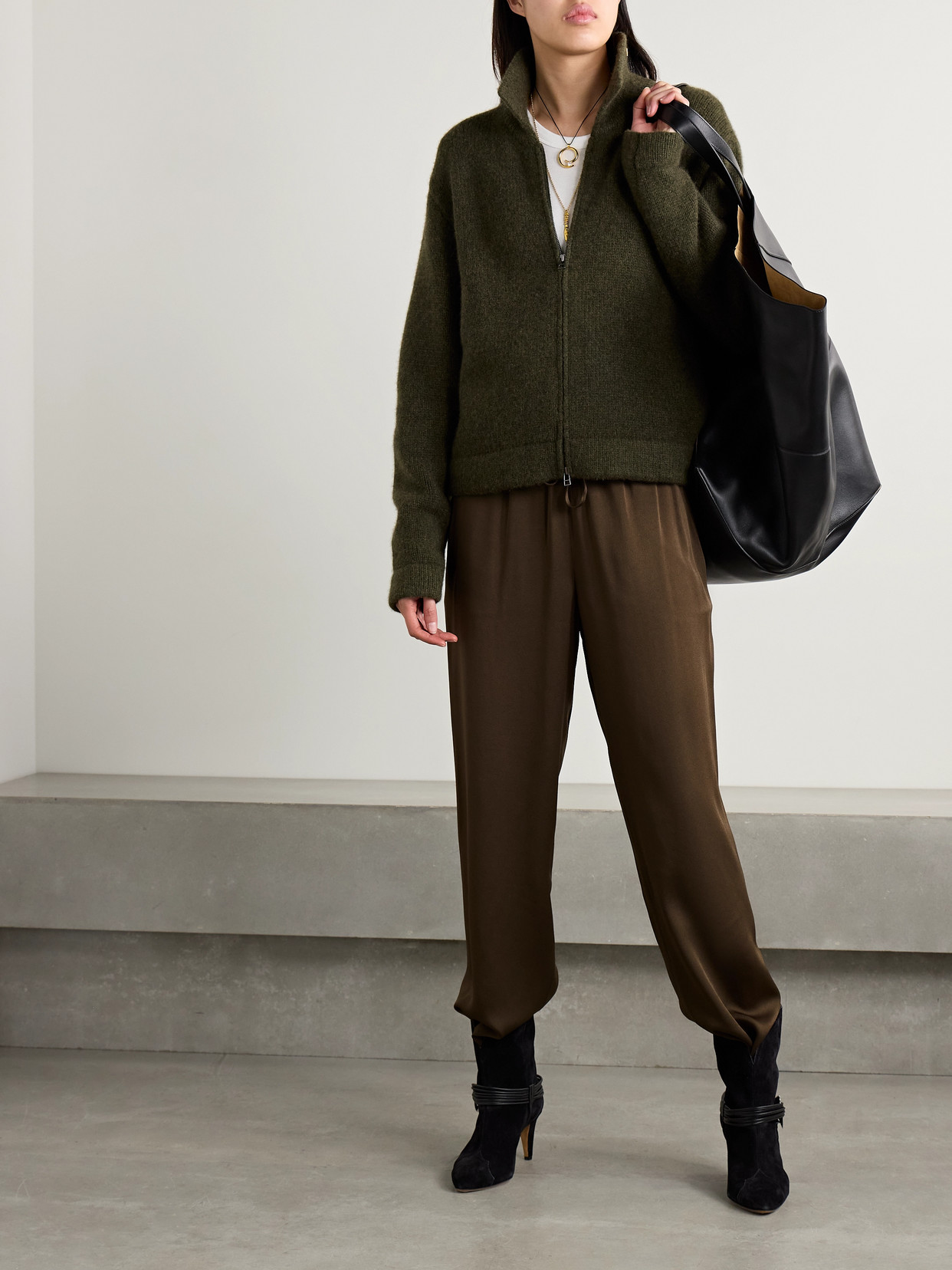 ISABEL MARANT KENDRY SATIN-CREPE STRAIGHT-LEG PANTS