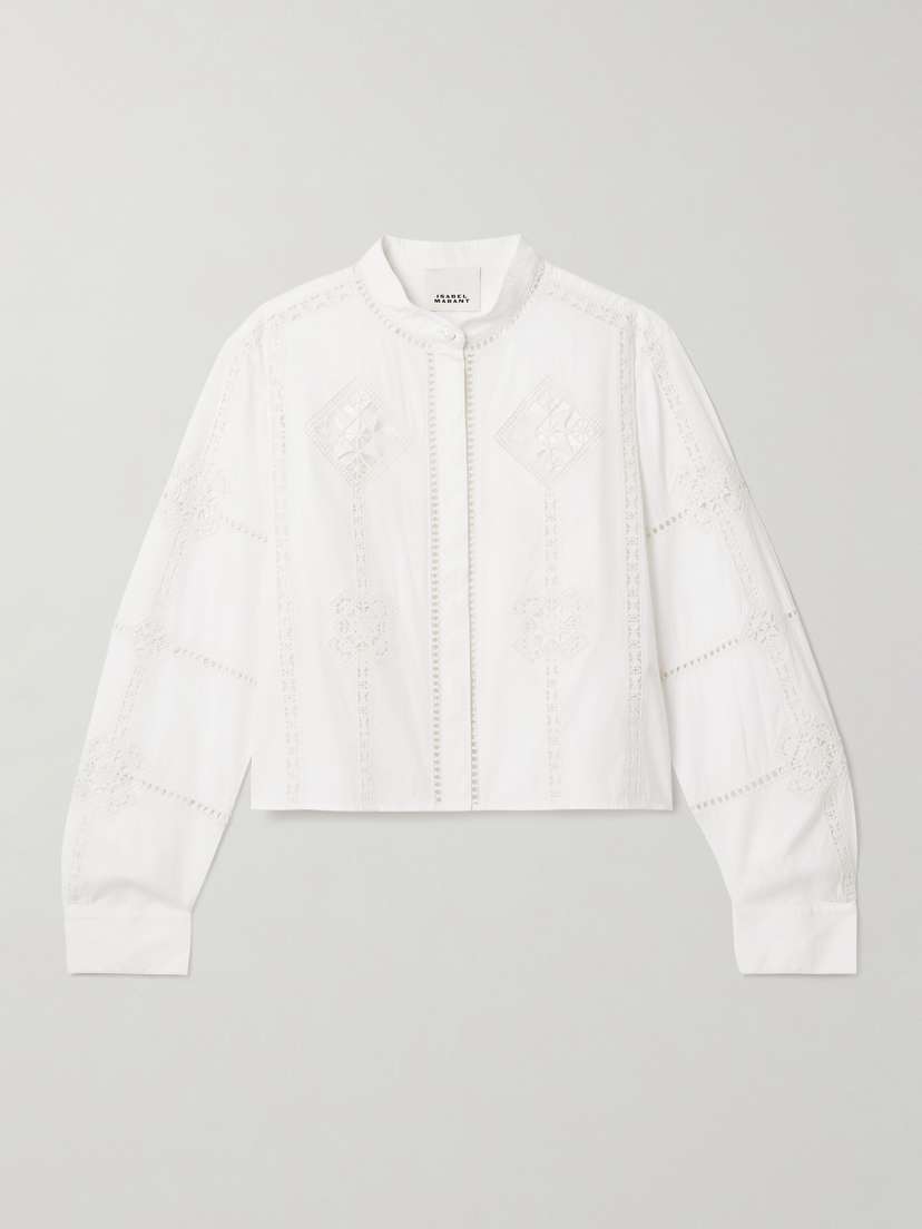 Isabel Marant Serena Crochet-trimmed Cotton-poplin Shirt