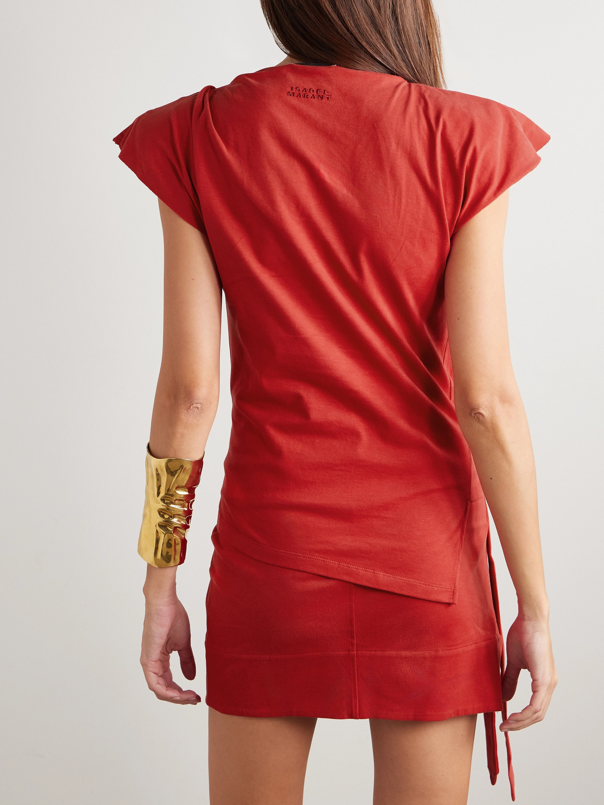 ISABEL MARANT SEBANI ASYMMETRIC COTTON-JERSEY T-SHIRT 