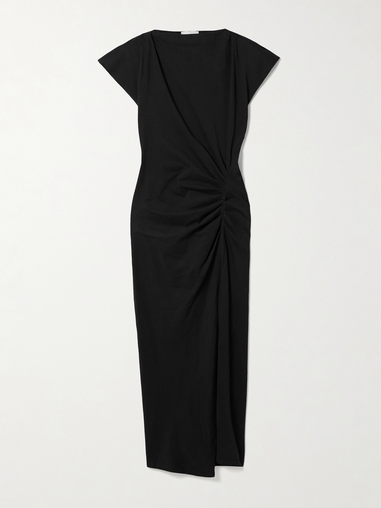 Isabel Marant Cotton Nadela Dress Cap Sleeves Midi Length In Black