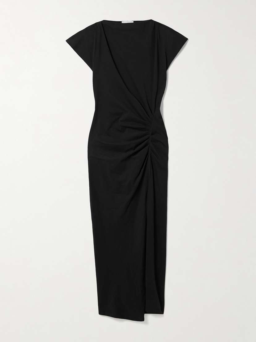 Isabel Marant Nadela Gathered Cotton-jersey Midi Dress