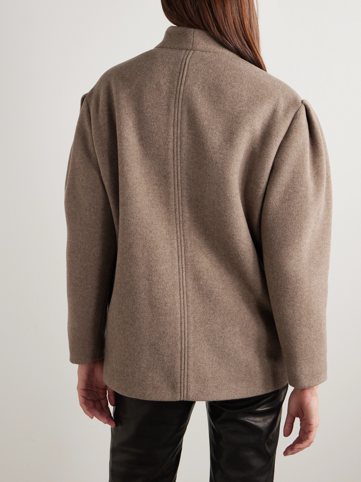 ISABEL MARANT JABADI ASYMMETRIC WOOL-BLEND FELT COAT