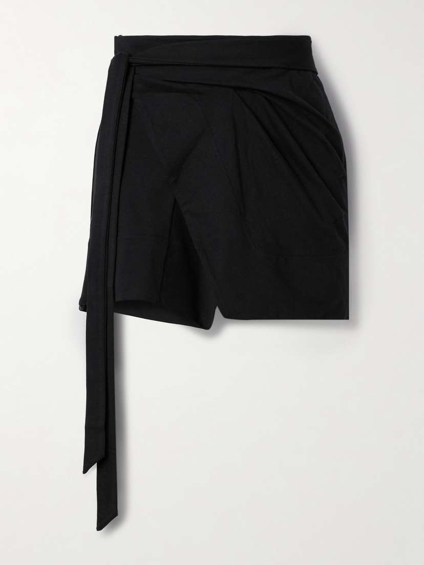 Isabel Marant Berenice Asymmetric Draped Cotton-jersey Mini Wrap Skirt