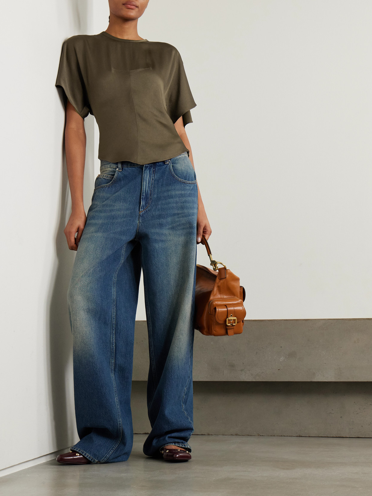 Isabel Marant Top With Puff Sleeves In Green