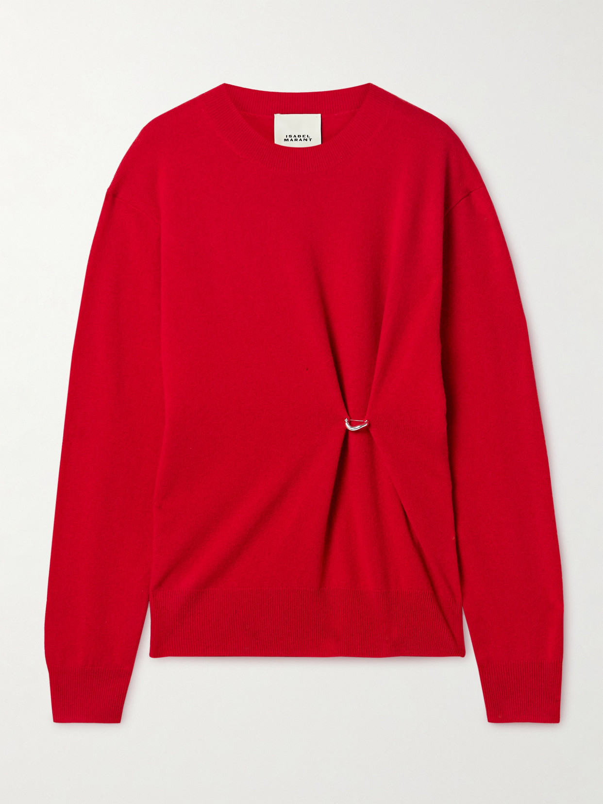 Isabel Marant Ilaria Embellished Merino Wool And Cashmere-blend Sweater In Red