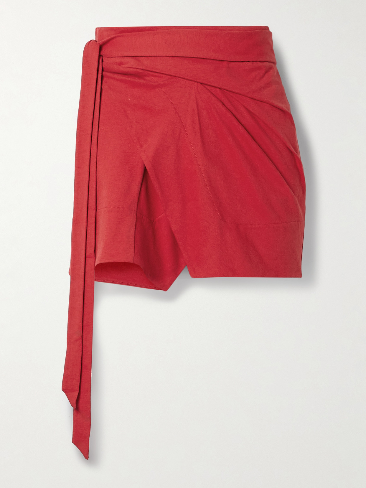 Isabel Marant - Berenice Asymmetric Draped Cotton-jersey Mini Wrap Skirt - Red