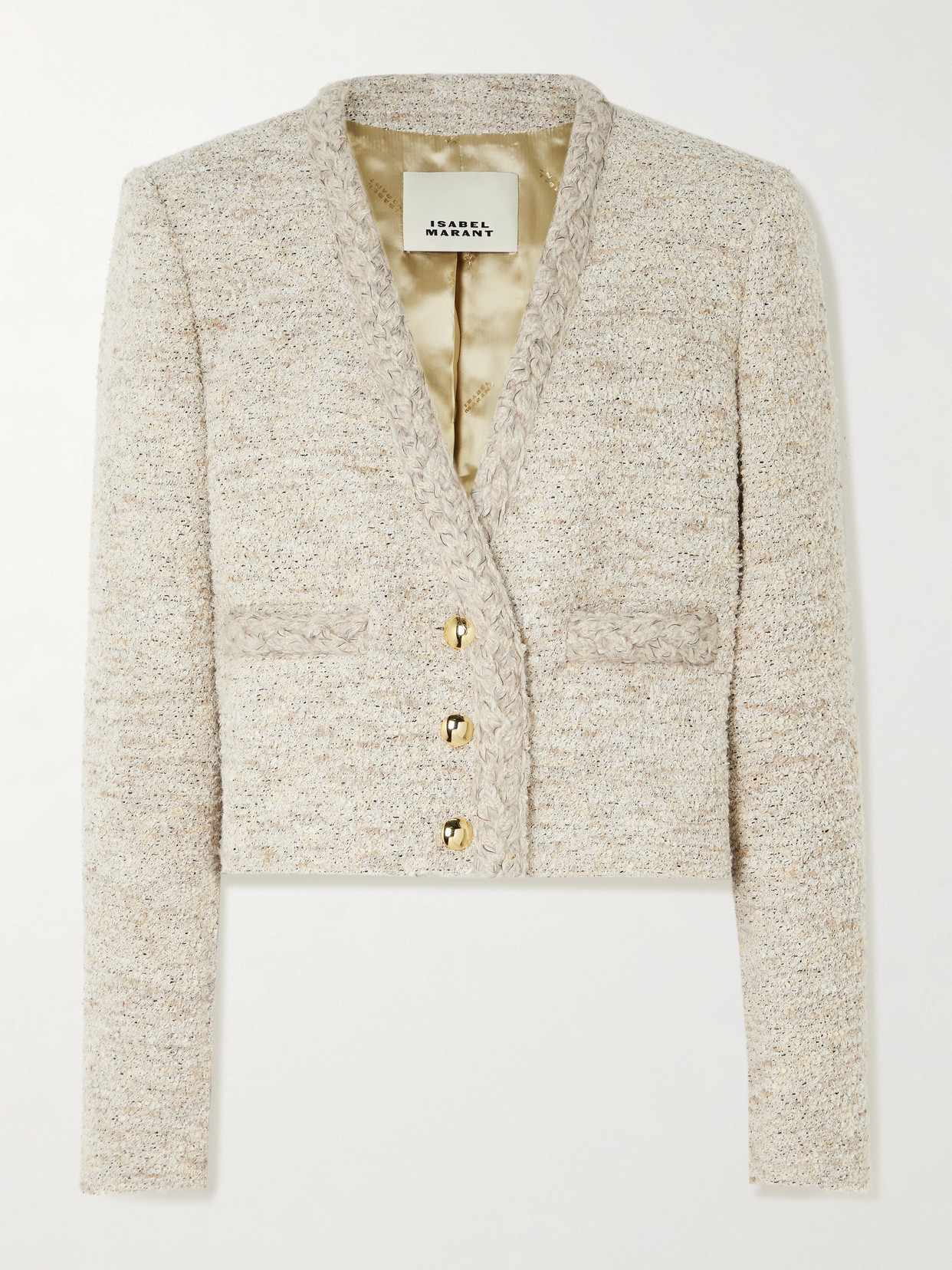 Isabel Marant - Gwendoline Cropped Braided Tweed Jacket - Ecru