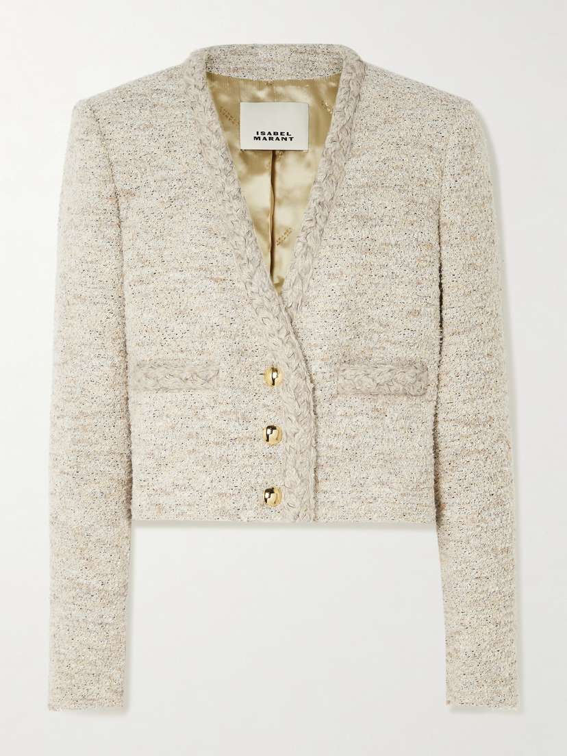 Isabel Marant Gwendoline Cropped Braided Tweed Jacket