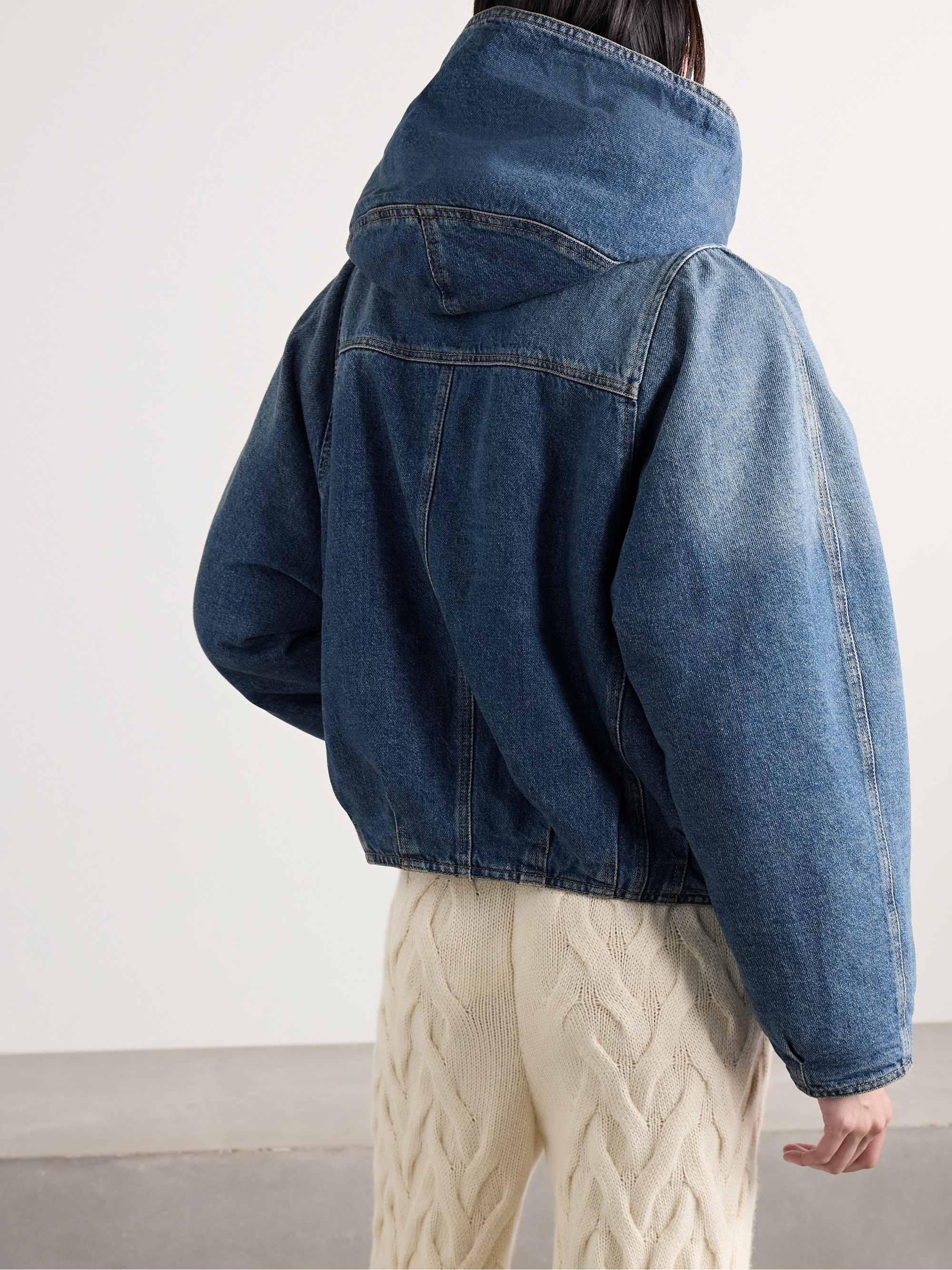 Isabel Marant Biane fleece-lined hooded denim jacket