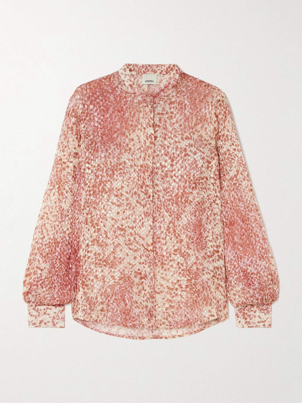 Isabel Marant Ilda Devoré Silk-blend Chiffon Shirt In Multi