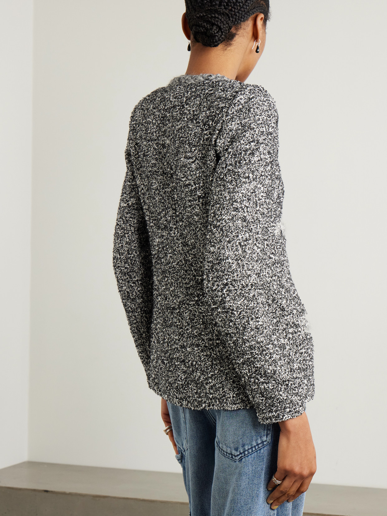 Isabel Marant Germina Braided Tweed Jacket In Black