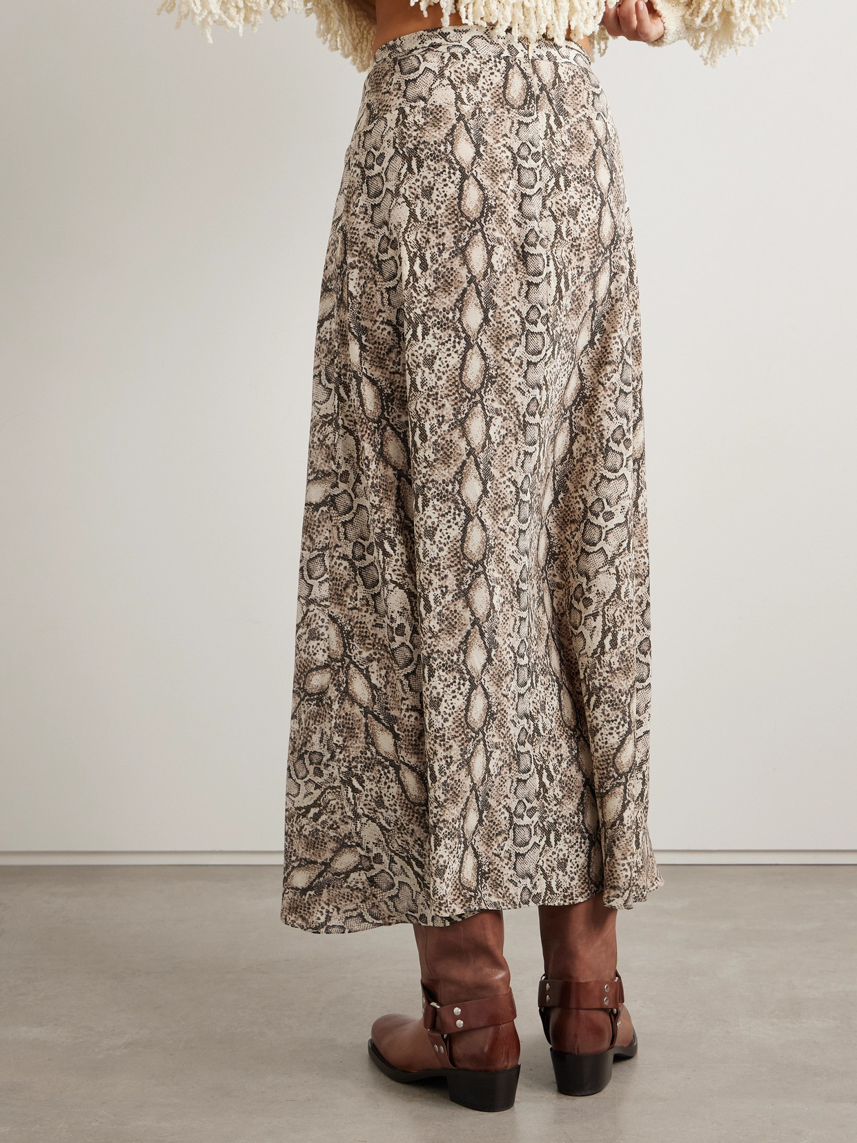 Isabel Marant Sakura Asymmetric Snake-print Silk-blend Skirt In Animal Print