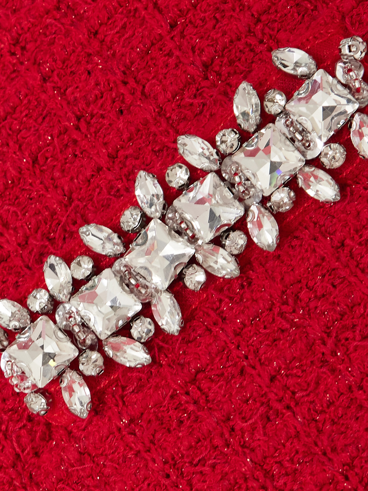 Self-portrait Womens Textured Two-buttoned-pockets Knitted Mini Skirt In Red