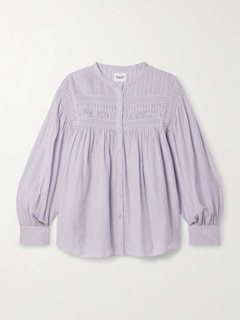 Marant Étoile Plalia Pintucked Cotton-blend Voile Shirt