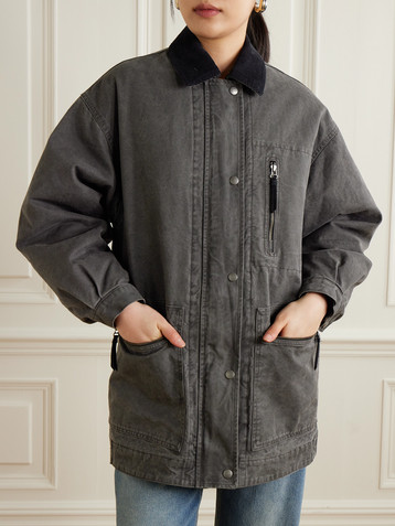 Marant Étoile Kimelia corduroy-trimmed cotton-canvas jacket
