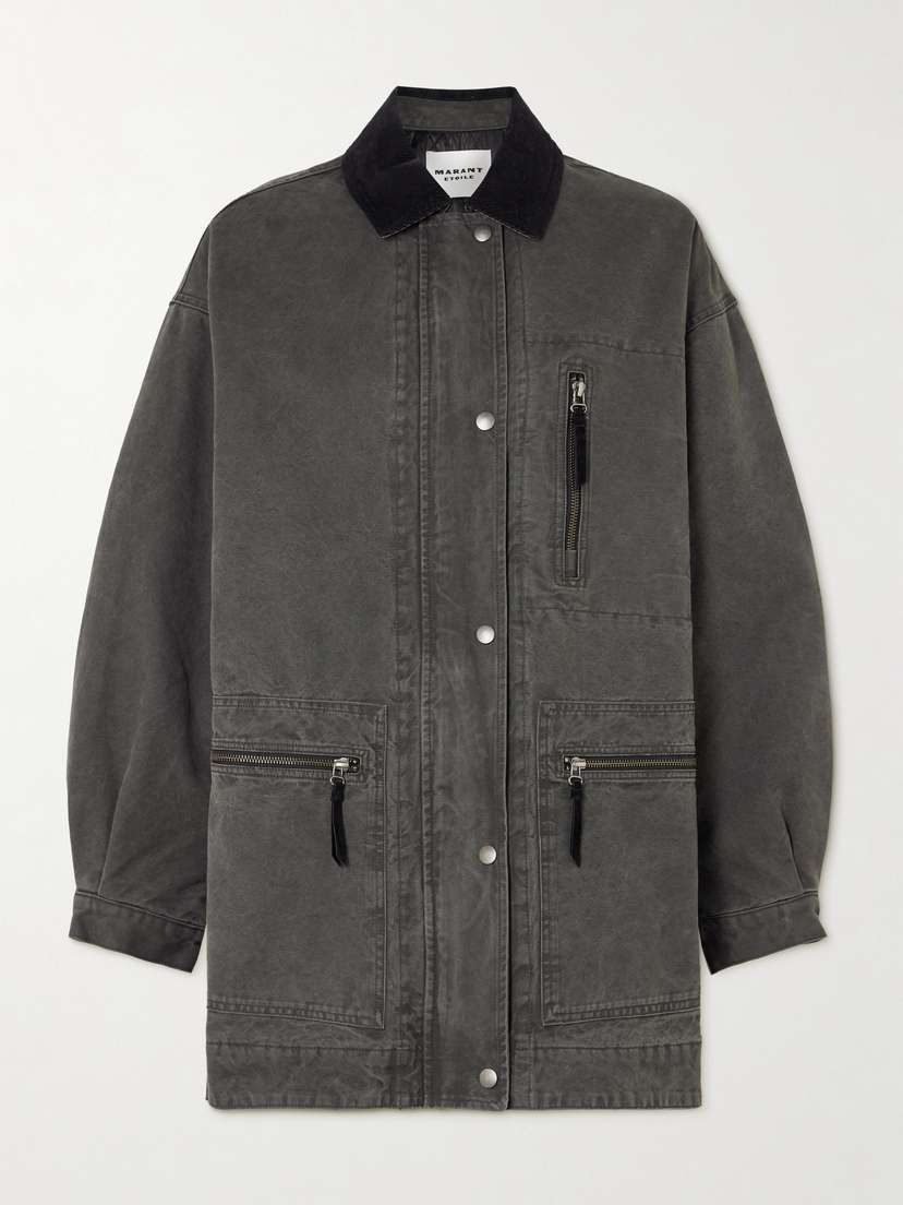 Marant Étoile Kimelia Corduroy-trimmed Cotton-canvas Jacket