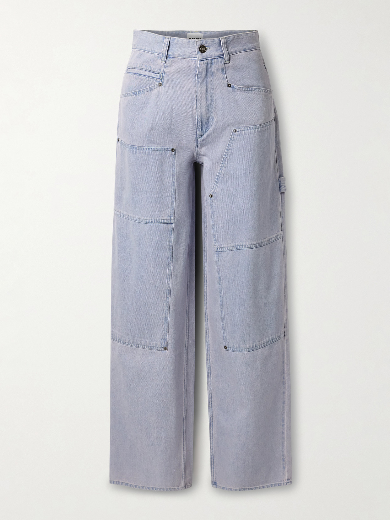 Isabel Marant Étoile Ophra Paneled High-rise Straight-leg Cargo Jeans In Blue