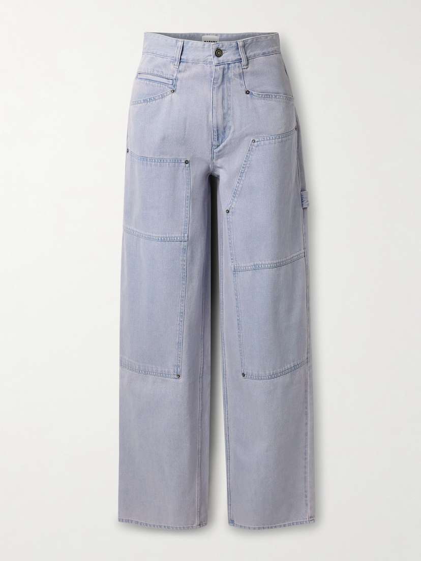 Marant Étoile Ophra Paneled High-rise Straight-leg Cargo Jeans