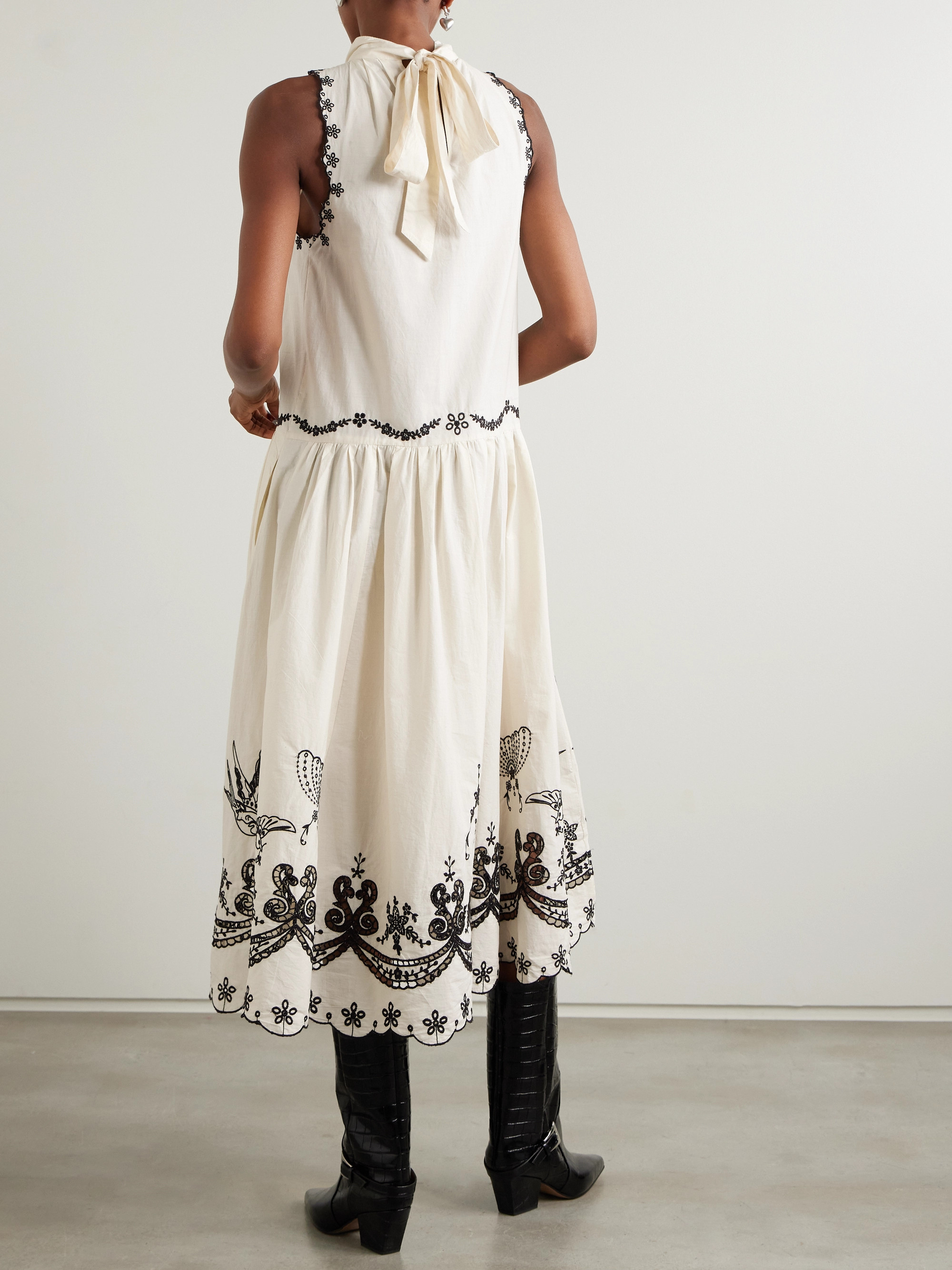 Sea Kingsley embroidered cotton midi dress thumbnail