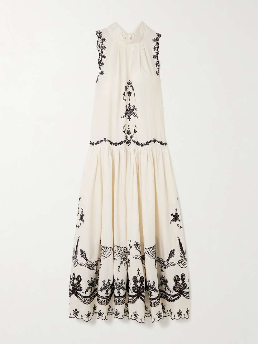 Sea Kingsley Embroidered Cotton Midi Dress