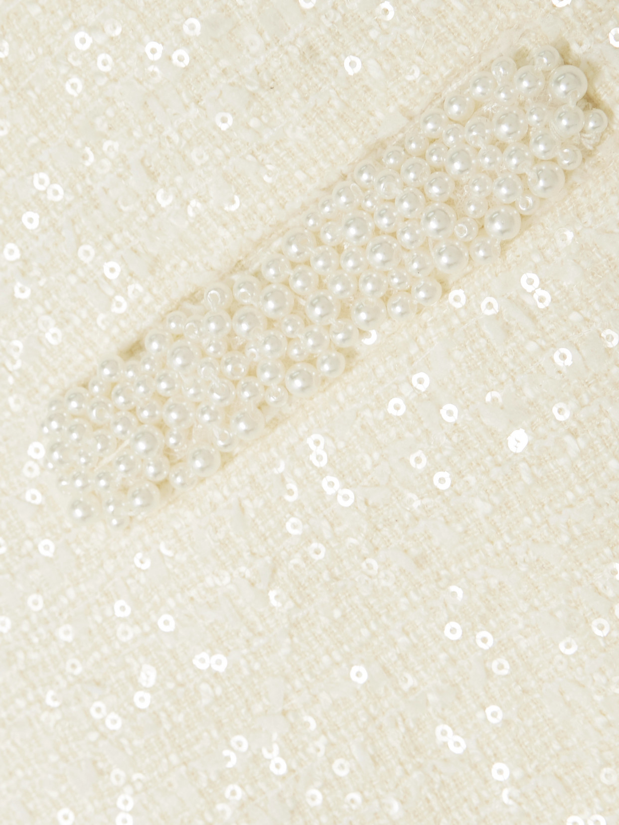 Self-portrait Cream Boucle Pearl Trim Mini Skirt-12 Nd Self Portrait Female In Cream