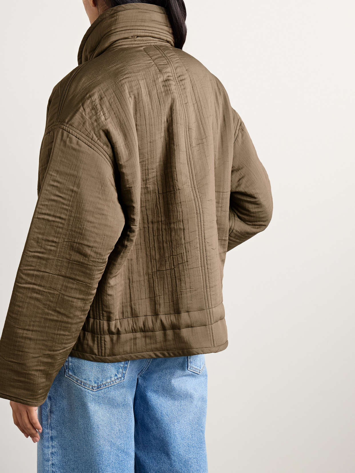 Isabel Marant Étoile Selane Padded Woven Jacket In Brown