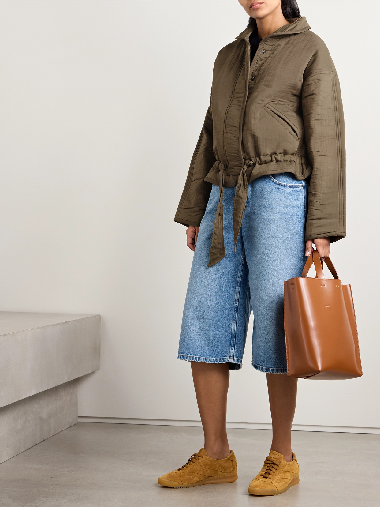 Isabel Marant Étoile Selane Padded Woven Jacket In Brown