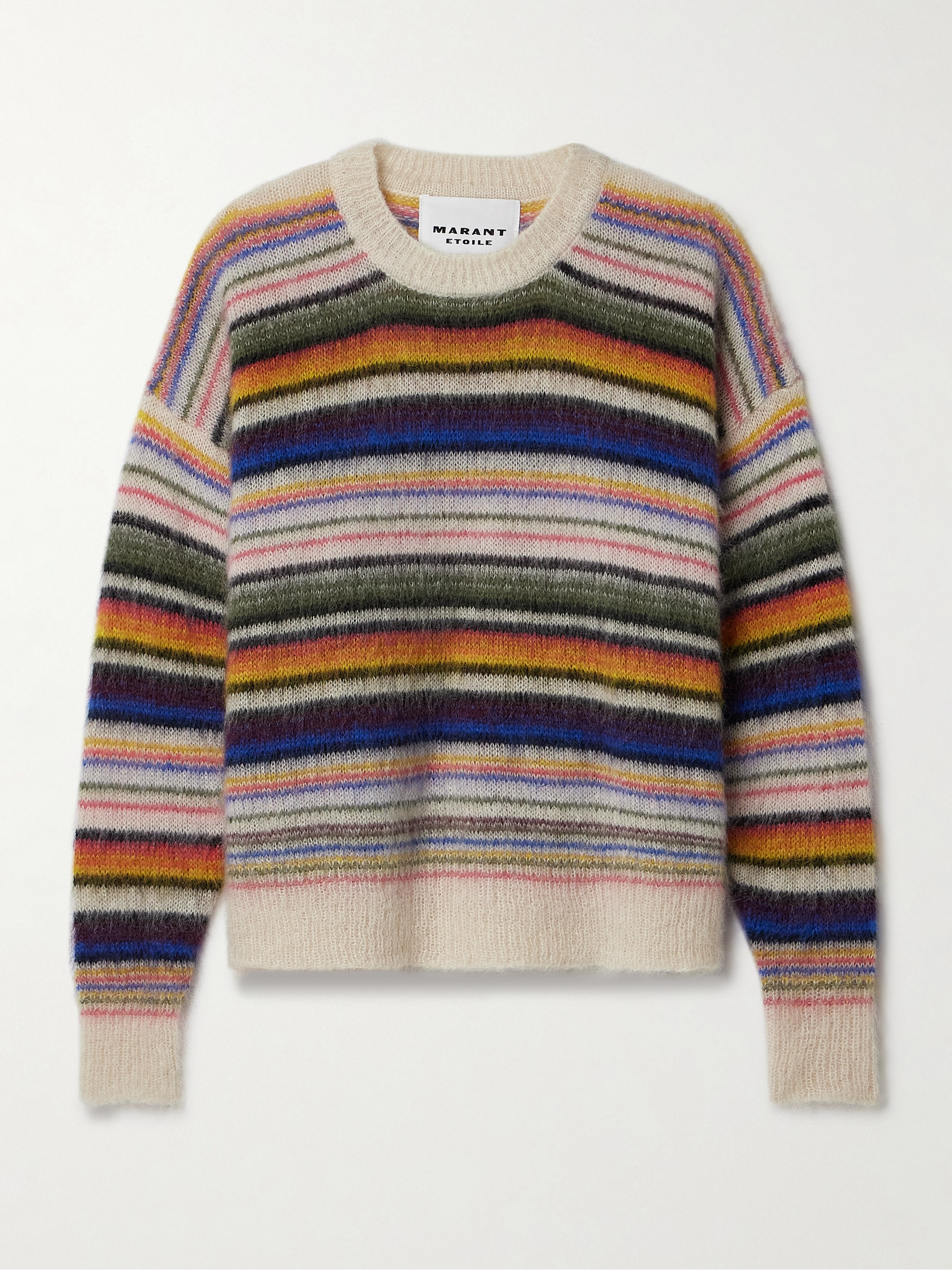 Marant Étoile Drussell striped mohair-blend sweater Plush