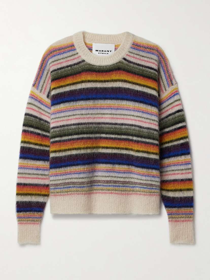 Marant Étoile Drussell Striped Mohair-blend Sweater