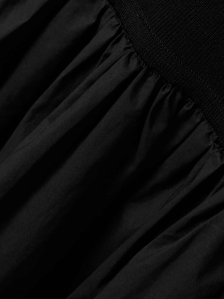 devon paneled stretch-knit and cotton midi dress