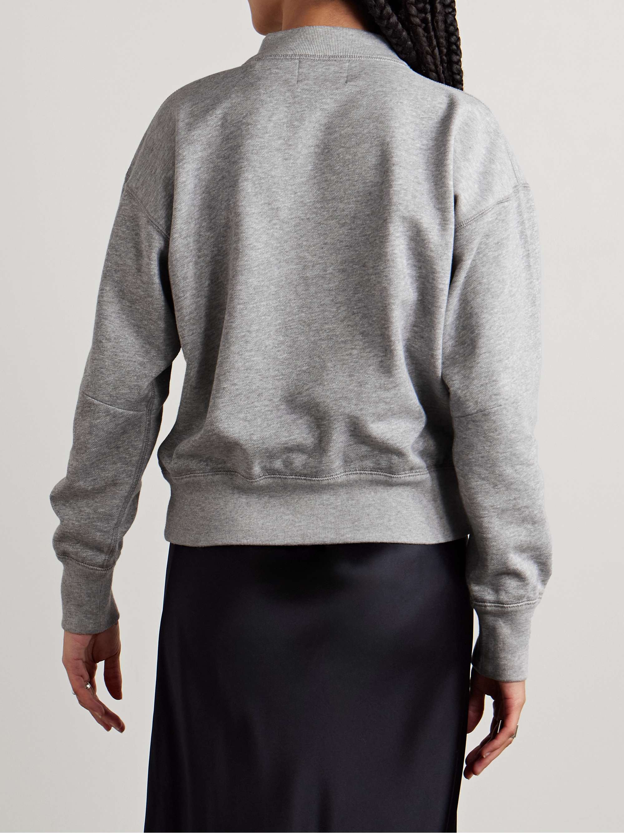 MARANT ÉTOILE Moby flocked cotton-blend jersey sweatshirt