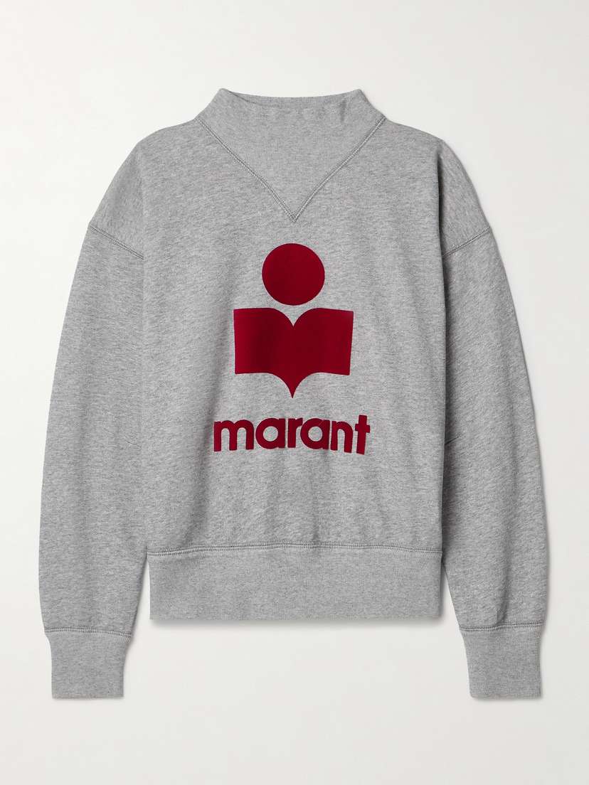 Marant Étoile Moby Flocked Cotton-blend Jersey Sweatshirt