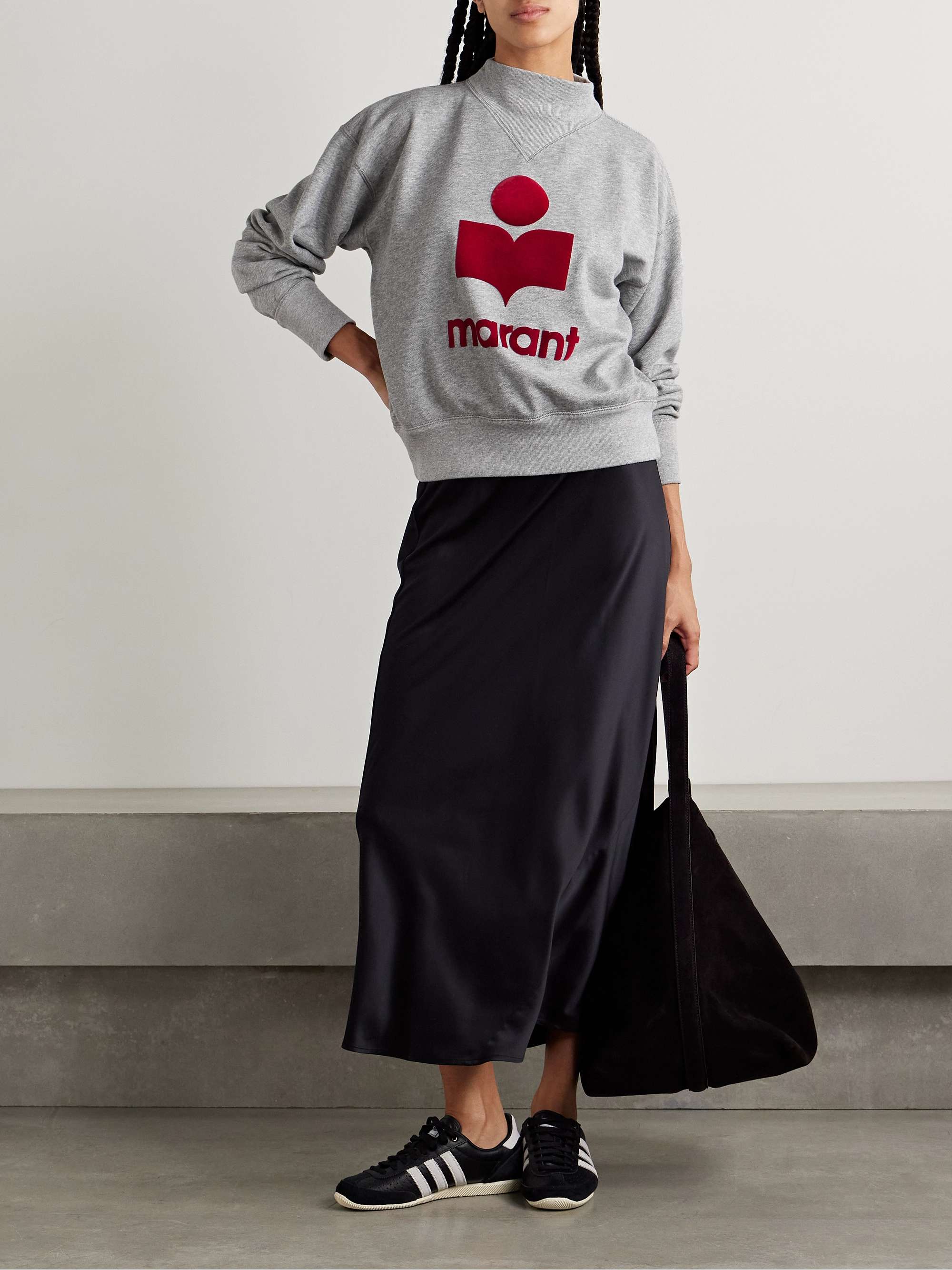 MARANT ÉTOILE Moby flocked cotton-blend jersey sweatshirt