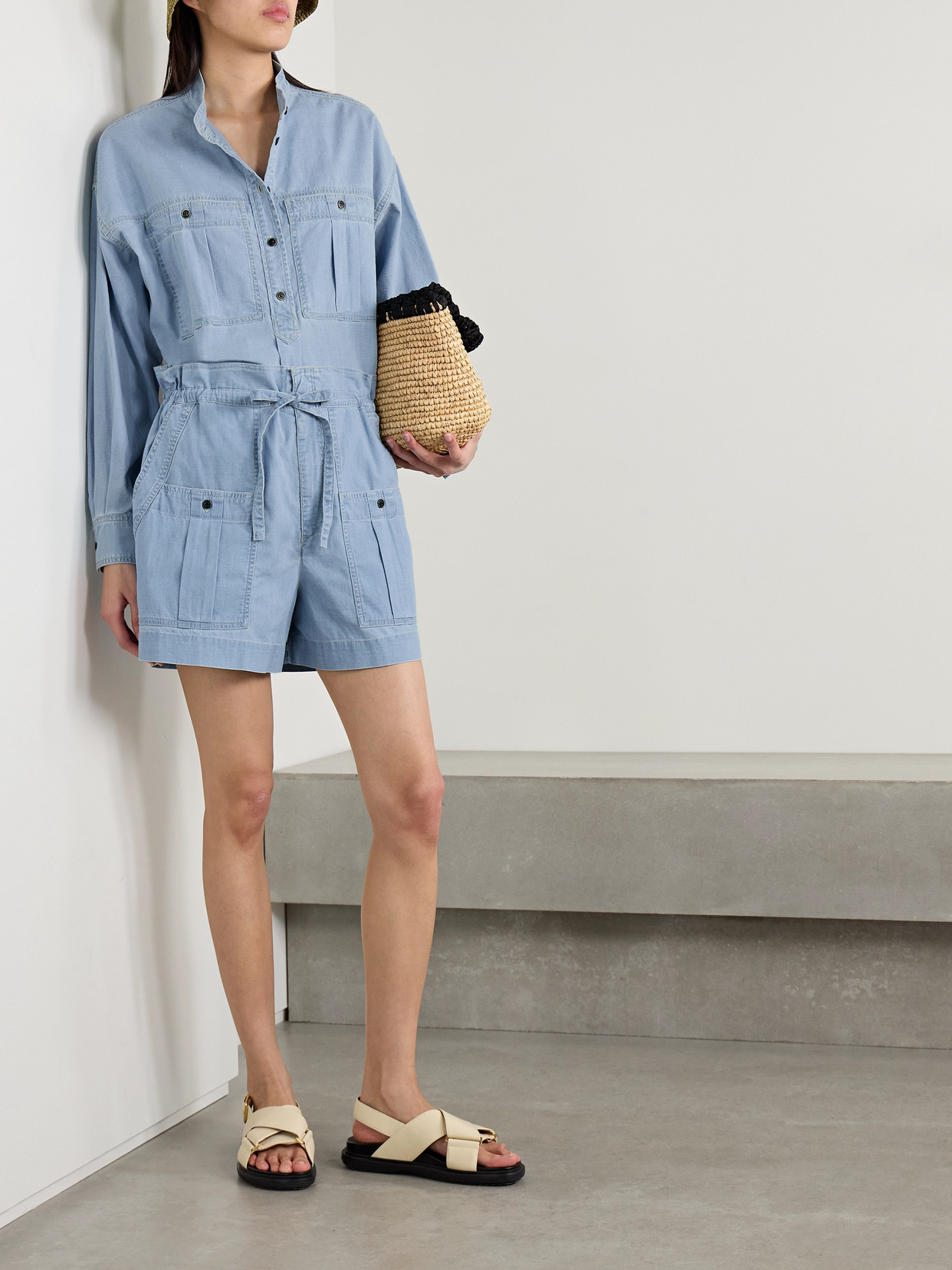 Isabel Marant Étoile Vero Cotton-chambray Shirt In Blue