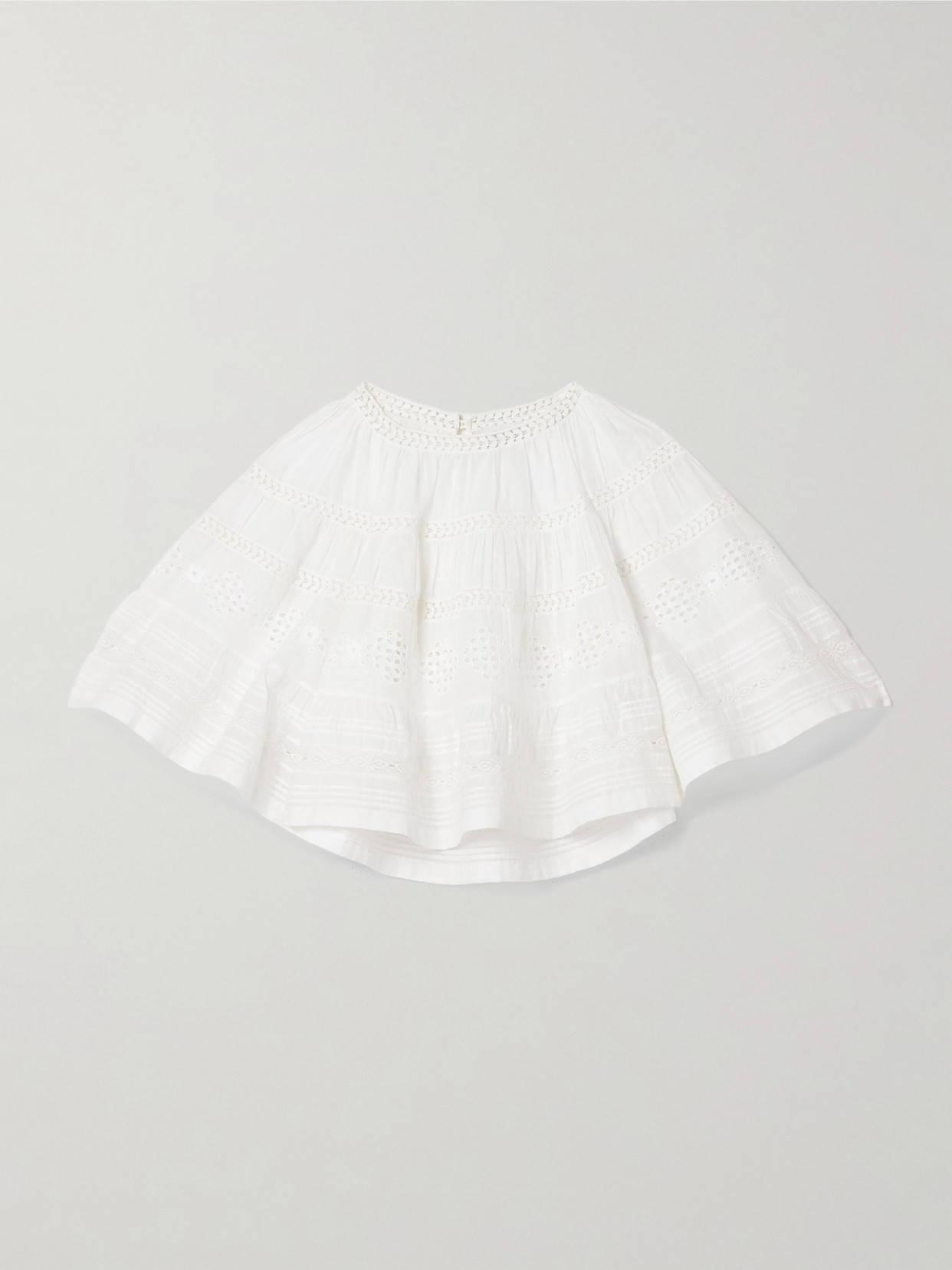 Isabel Marant Étoile Dilama Crochet-trimmed Broderie Anglaise Organic Cotton-voile Blouse In White