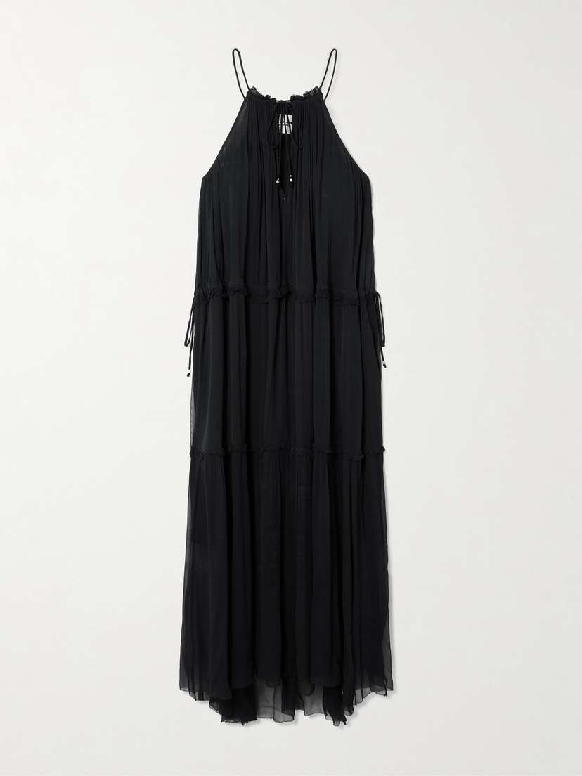 Marant Étoile Alita Ruffled Tiered Chiffon Midi Dress