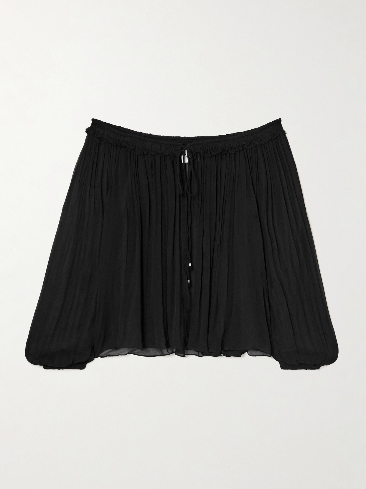 Isabel Marant Étoile Vutti Tie-detailed Embellished Ruffled Crepon Blouse In Black
