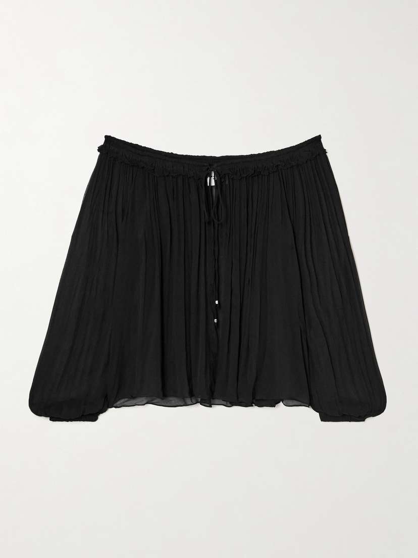 Marant Étoile Vutti Tie-detailed Embellished Ruffled Crepon Blouse