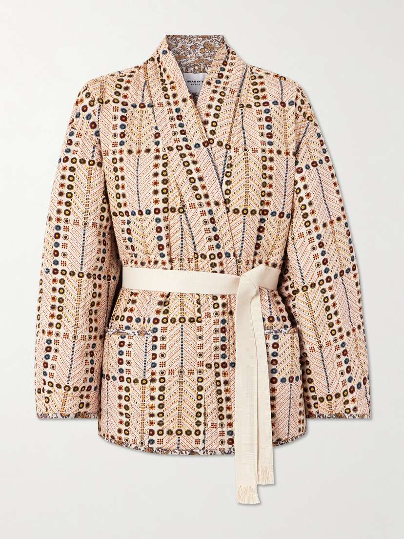 Marant Étoile Chancel Belted Quilted Padded Printed Cotton Jacket