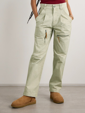 Marant Étoile Kanna pleated cotton-canvas straight-leg cargo pants