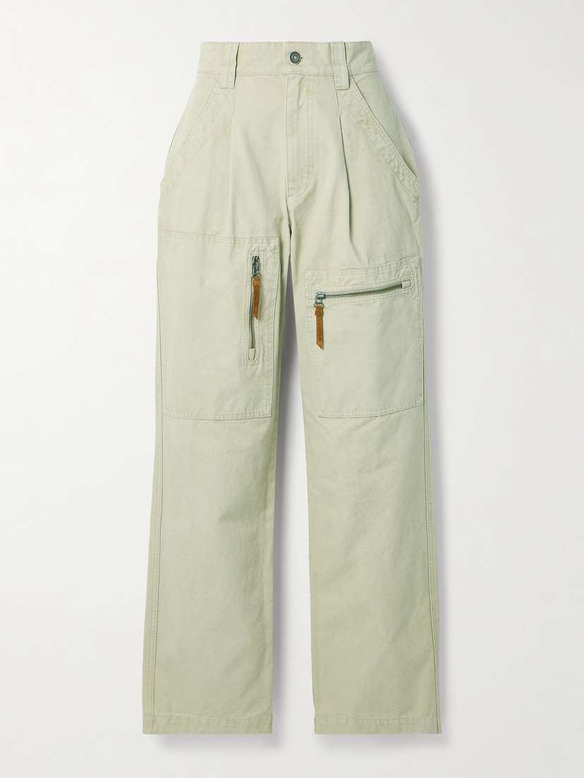 Marant Étoile Kanna Pleated Cotton-canvas Straight-leg Cargo Pants
