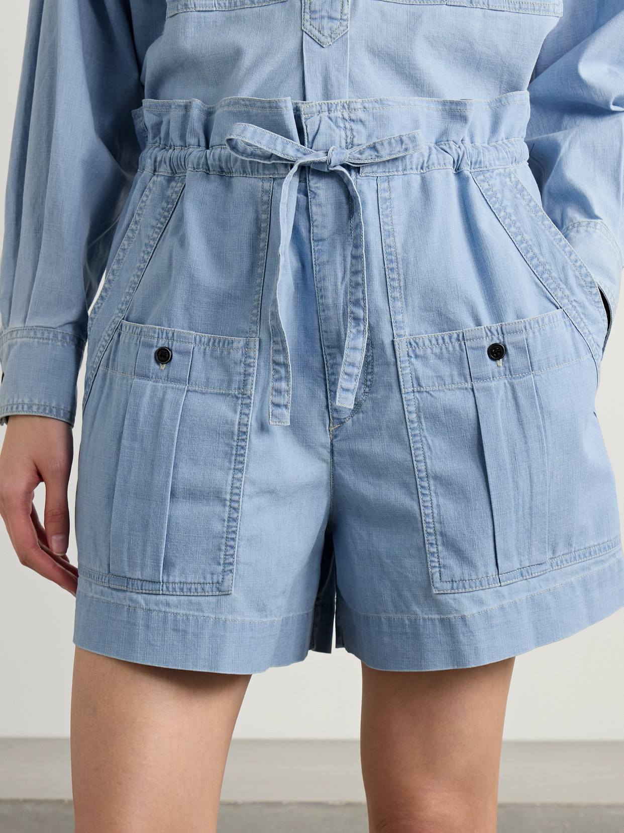 Isabel Marant Étoile Blue Solid Shorts In Blue