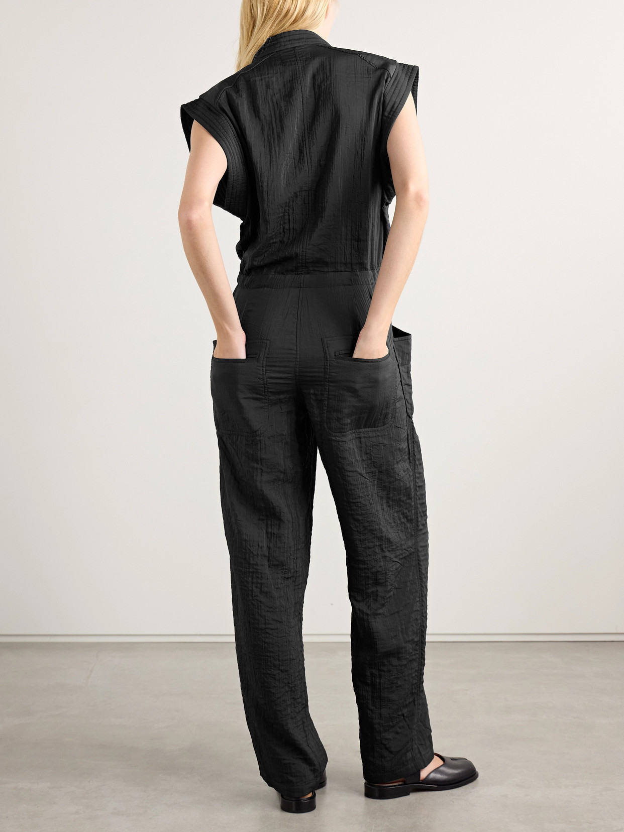Isabel Marant Étoile Suzie Belted Voile Jumpsuit In Black