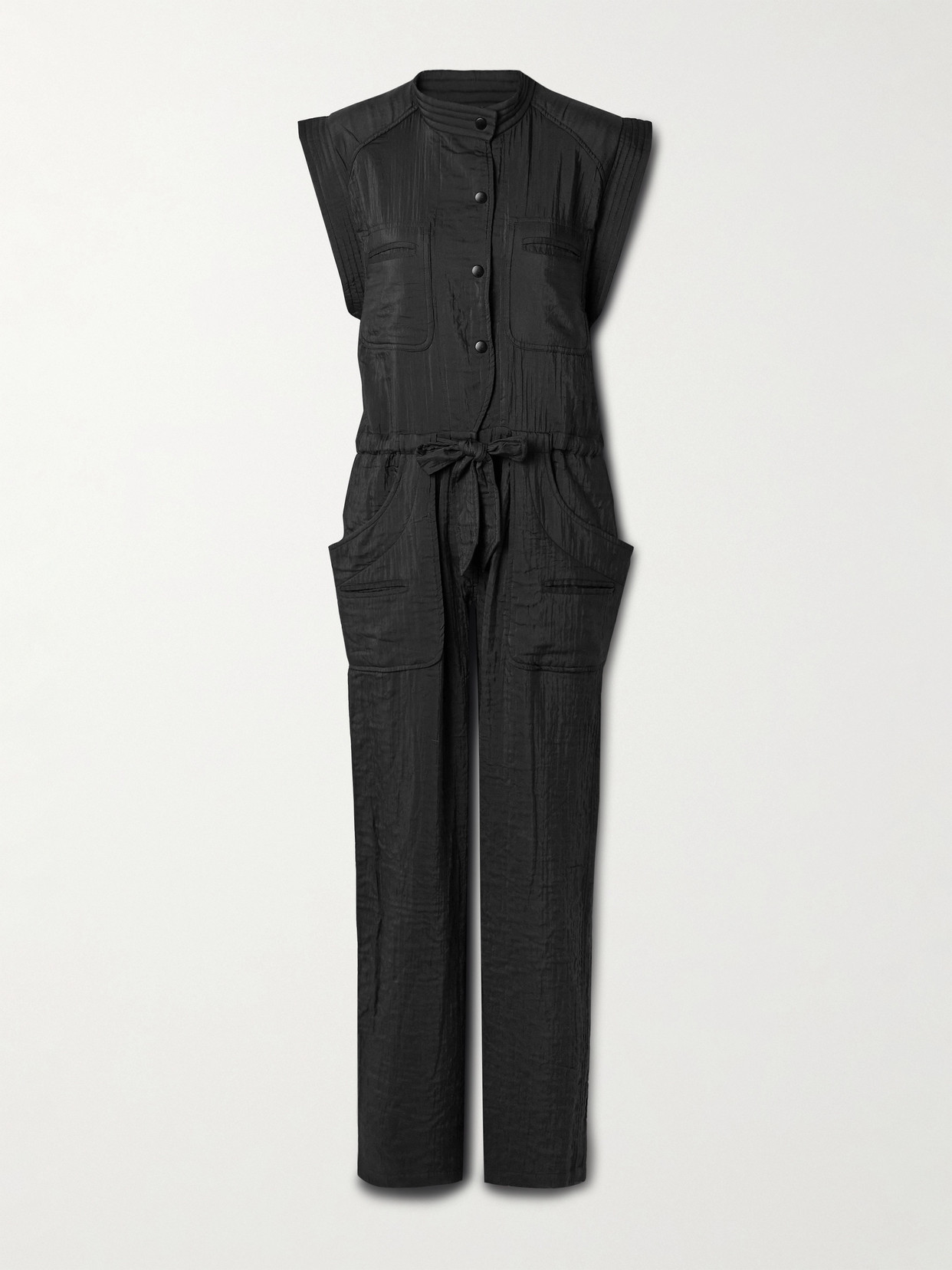 Isabel Marant Étoile Suzie Belted Voile Jumpsuit In Black