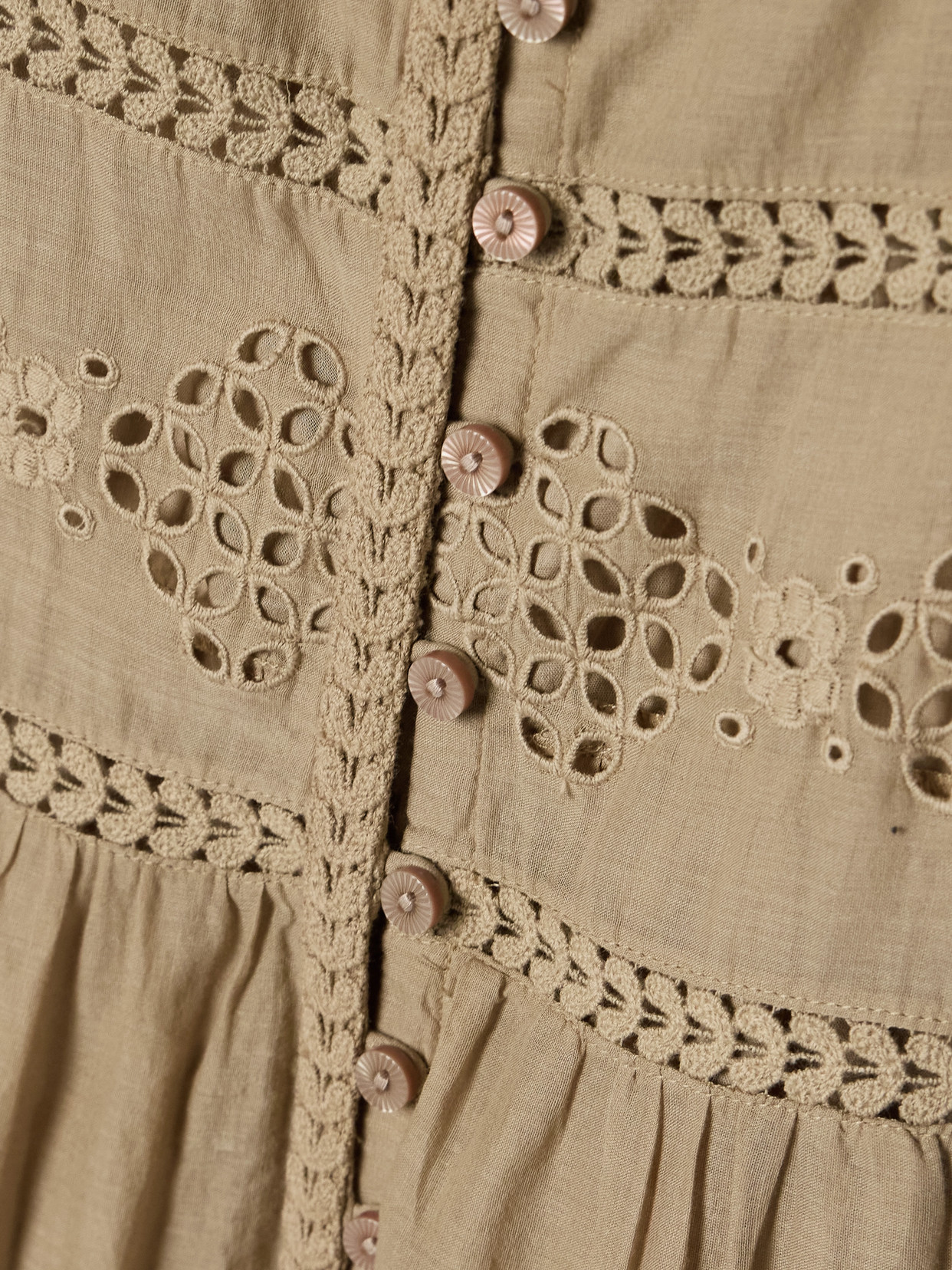 Shop Isabel Marant Étoile Divine Lace-trimmed Broderie Anglaise Cotton-voile Midi Dress In Brown