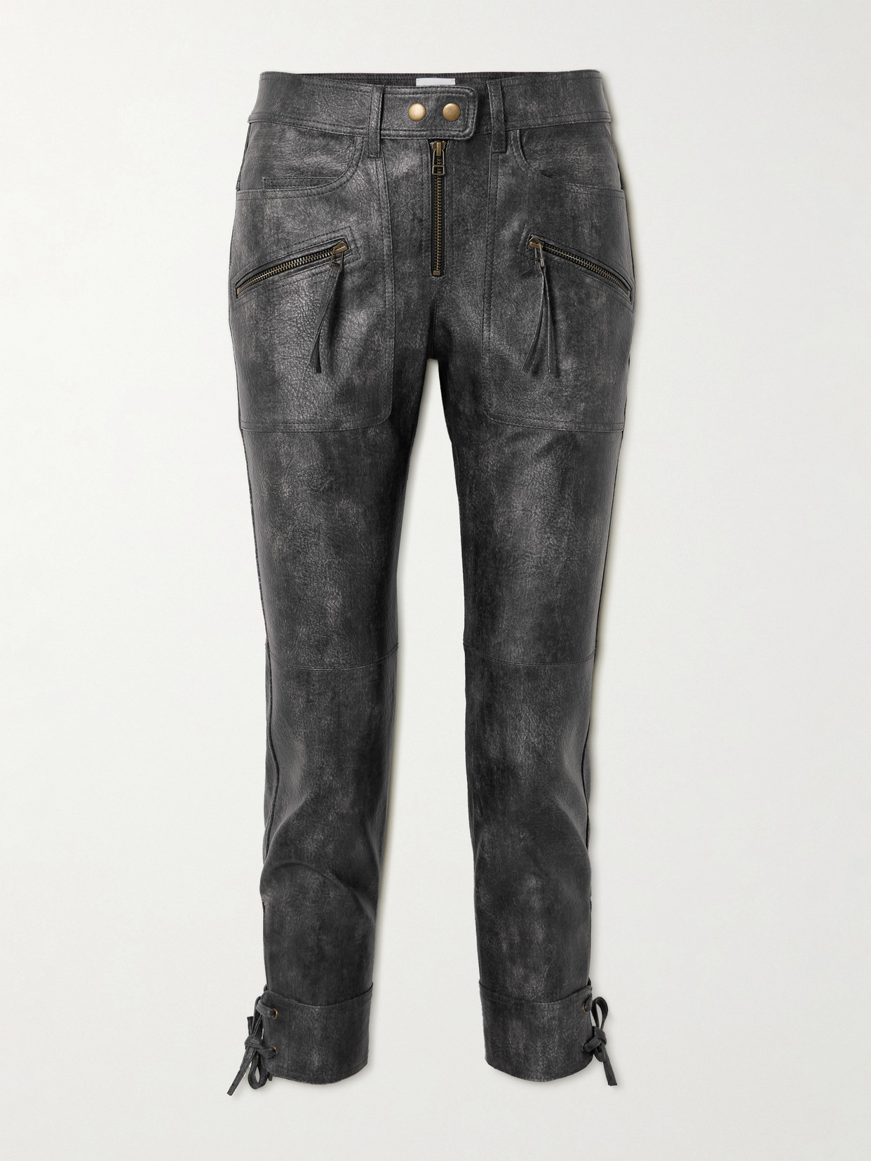 Isabel Marant Étoile Cindy Lace-up Cropped Straight-leg Pants In Black