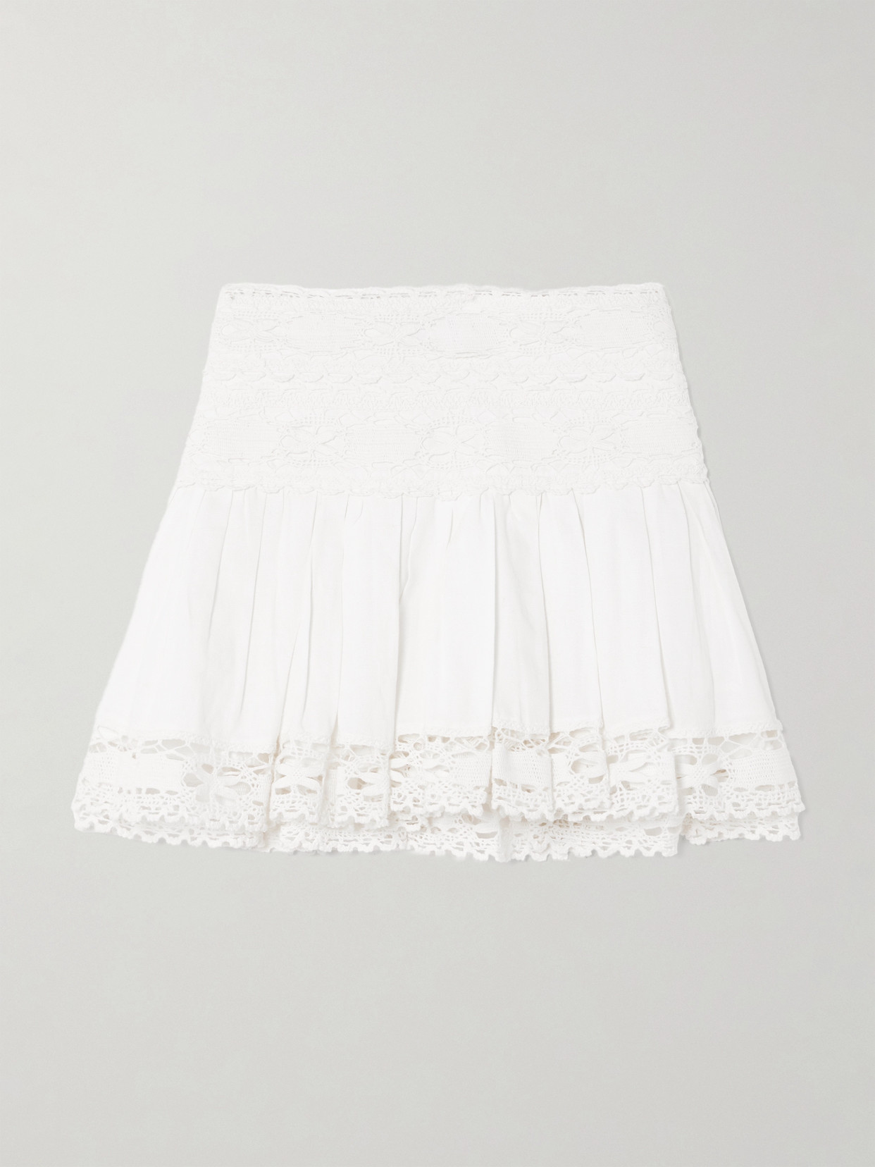 Isabel Marant Étoile Isabel Marant Etoile Violana Linen And Cotton Blend Miniskirt In White