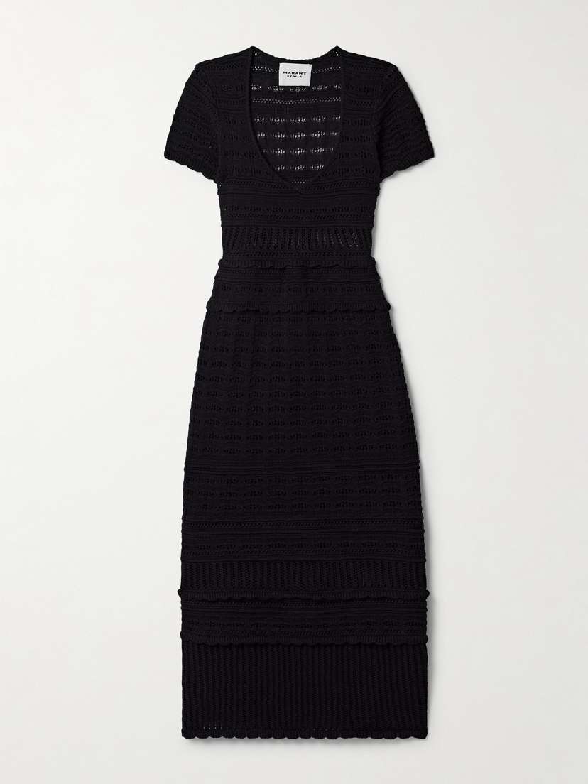 Marant Étoile Aurore Crocheted Cotton Midi Dress