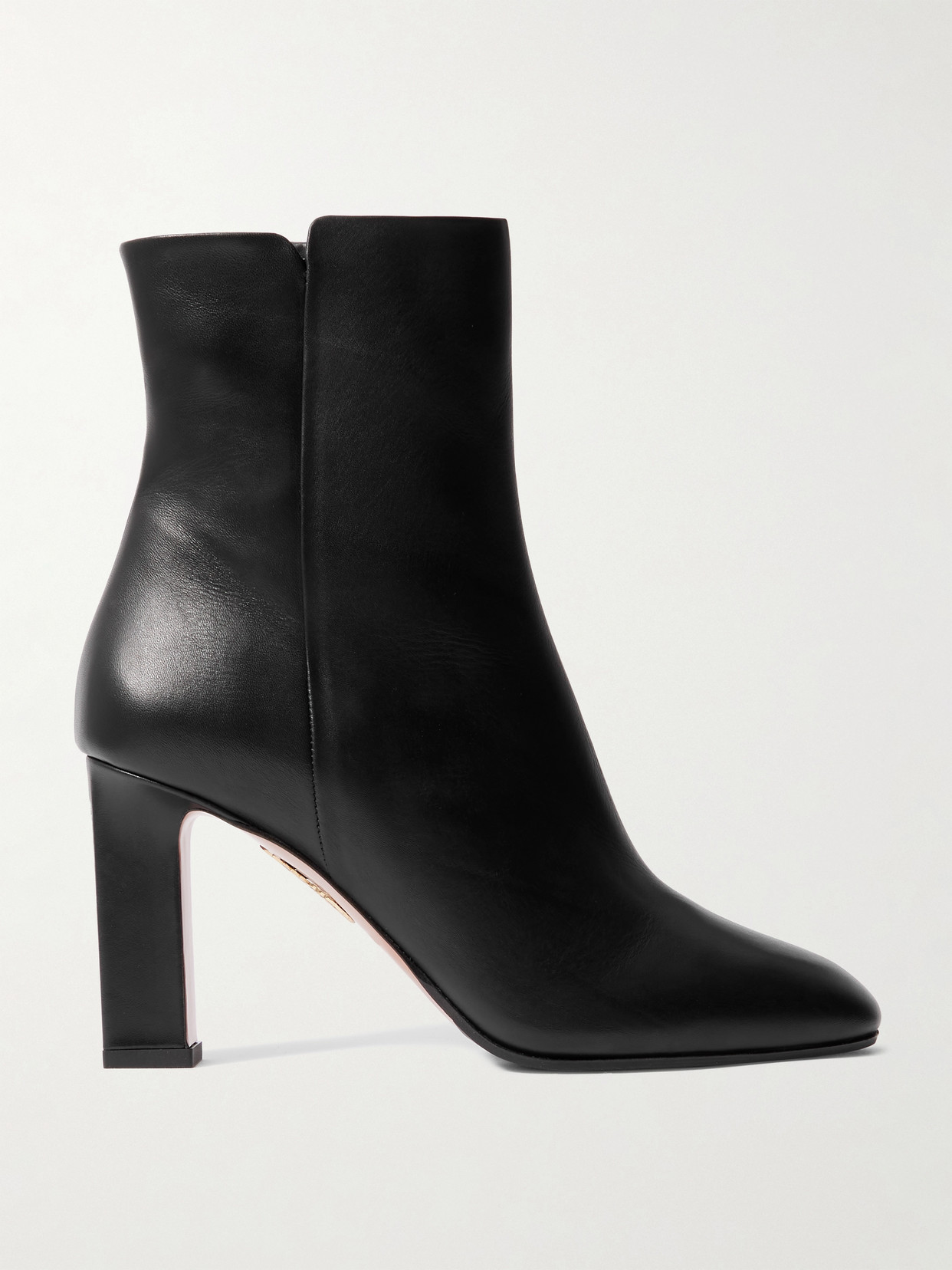 Aquazzura Sellier 85 Leather Ankle Boots In Black